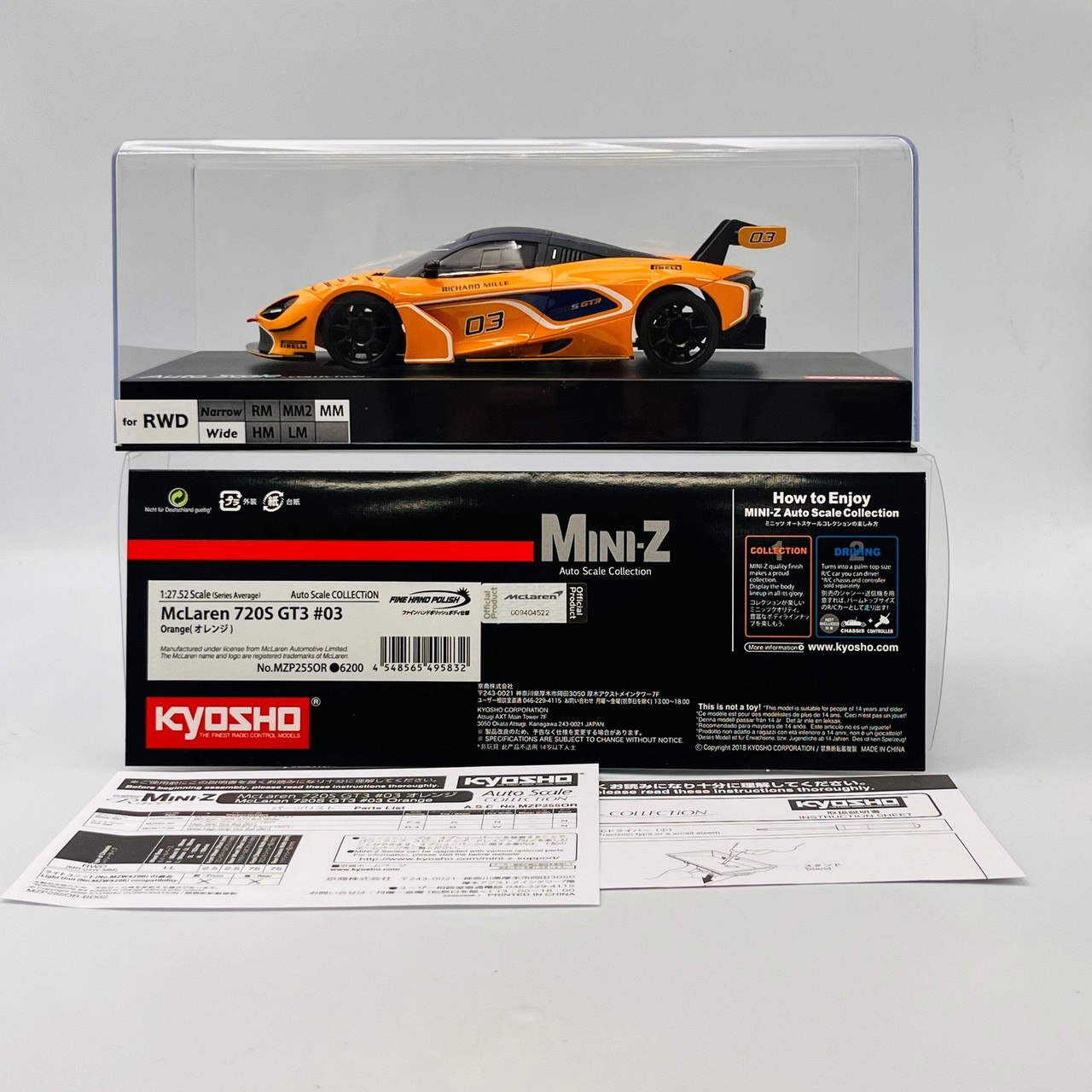 Kyosho 1/28 Mini Z Body McLaren 720S GT3 -ORANGE-#MZP255OR