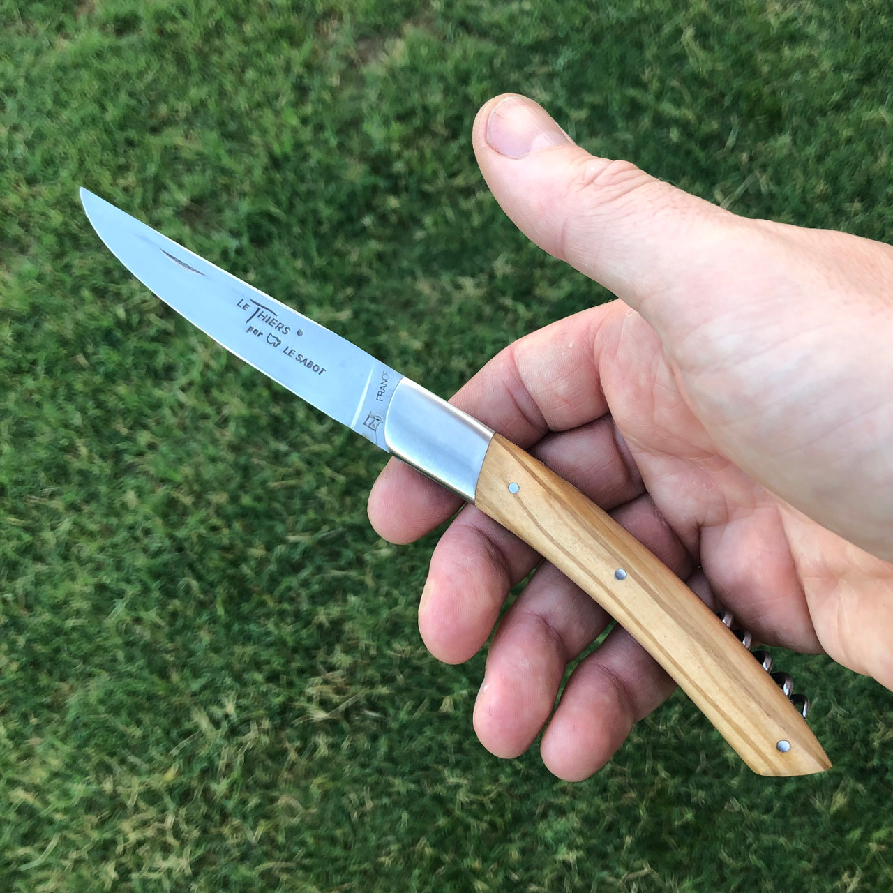 Le Thiers 4.7in in olivewood with corkscrew