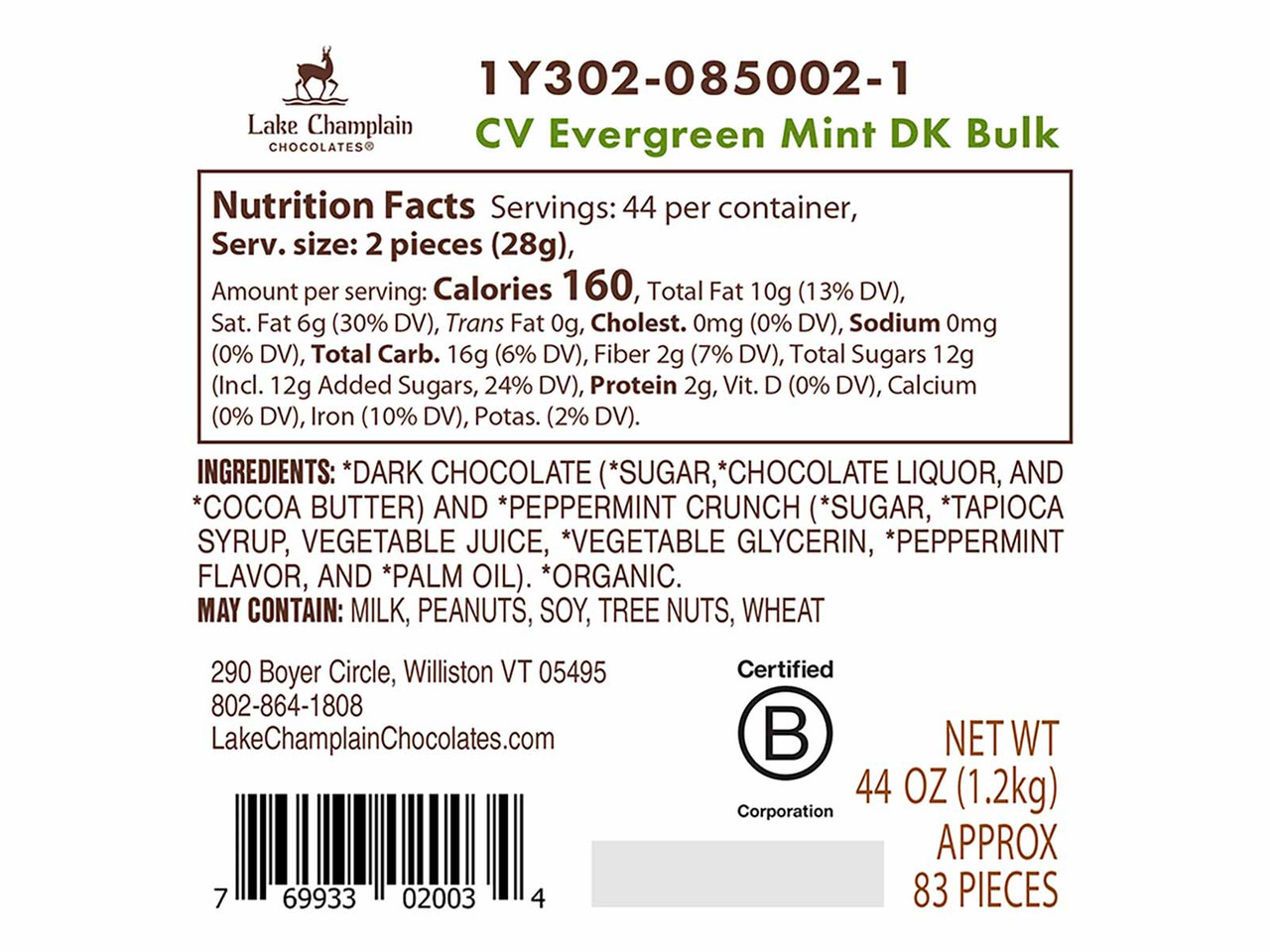 Gourmet Chocolate Mints: Bulk Evergreen Dark Chocolate Mints of