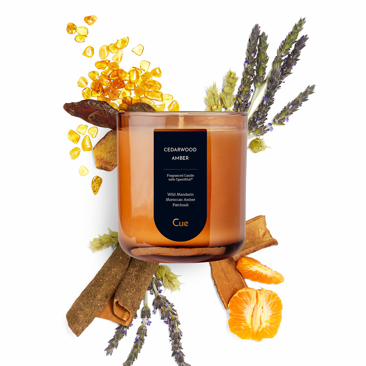 Cedarwood Amber 12oz Candle | Amber - Cue