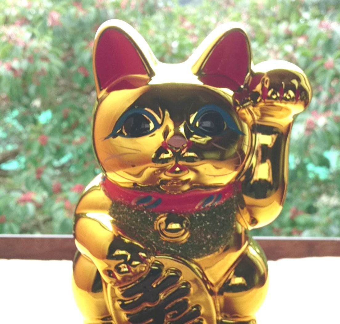 Tokoname Maneki neko Gold Japanese Lucky cat Piggy bank any size