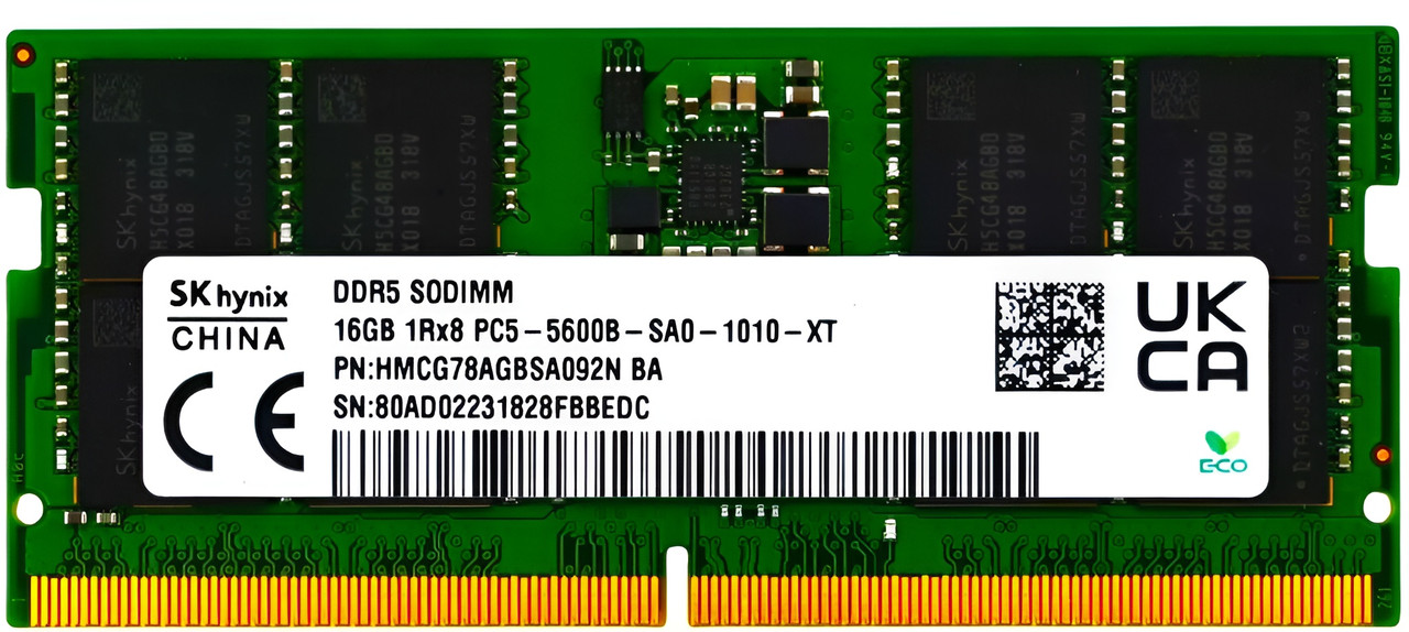 HMCG78AGBSA095N - 16GB DDR5-5600 SODIMM Laptop Memory Module - CPU