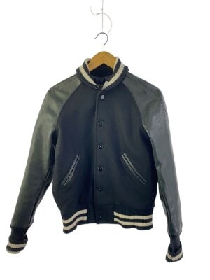 SKOOKUM(スクーカム) / USA製/袖レザー/スタジャン/36/ウール/GRY