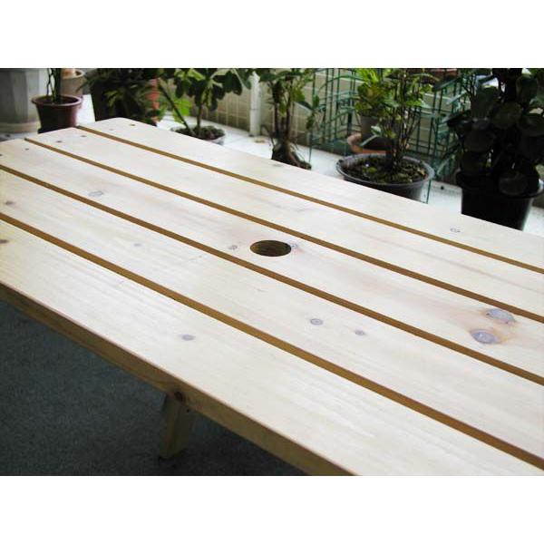 2way 木製ベンチ＆テーブル（4人用） ベンチがベンチ付きテーブルに