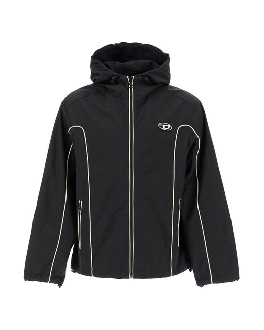 DIESEL J-Hives Nylon Windbreaker Jacket With in Black for Men | Lyst