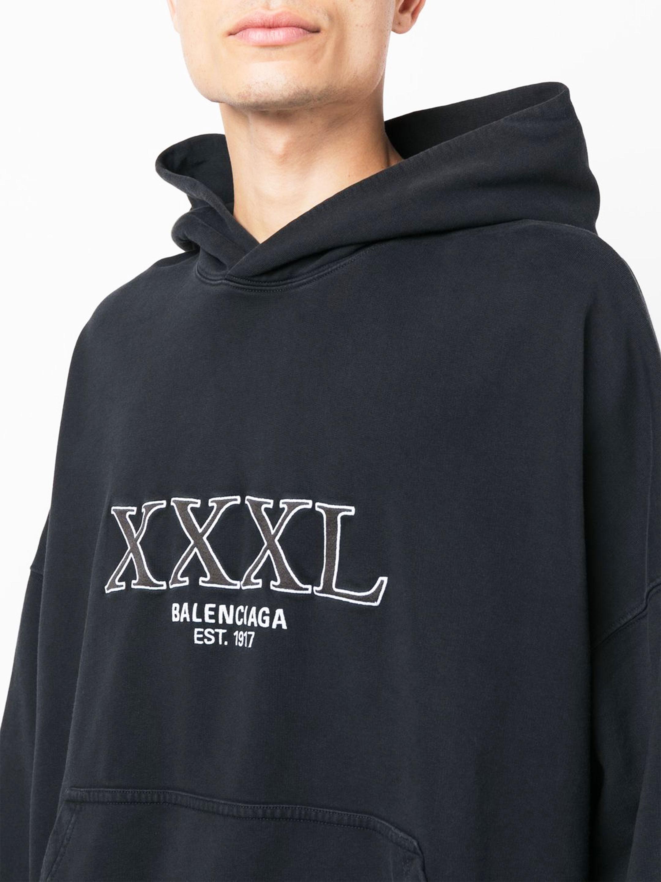 Balenciaga Large Fit Xxxl Hoodie in Black for Men | Lyst