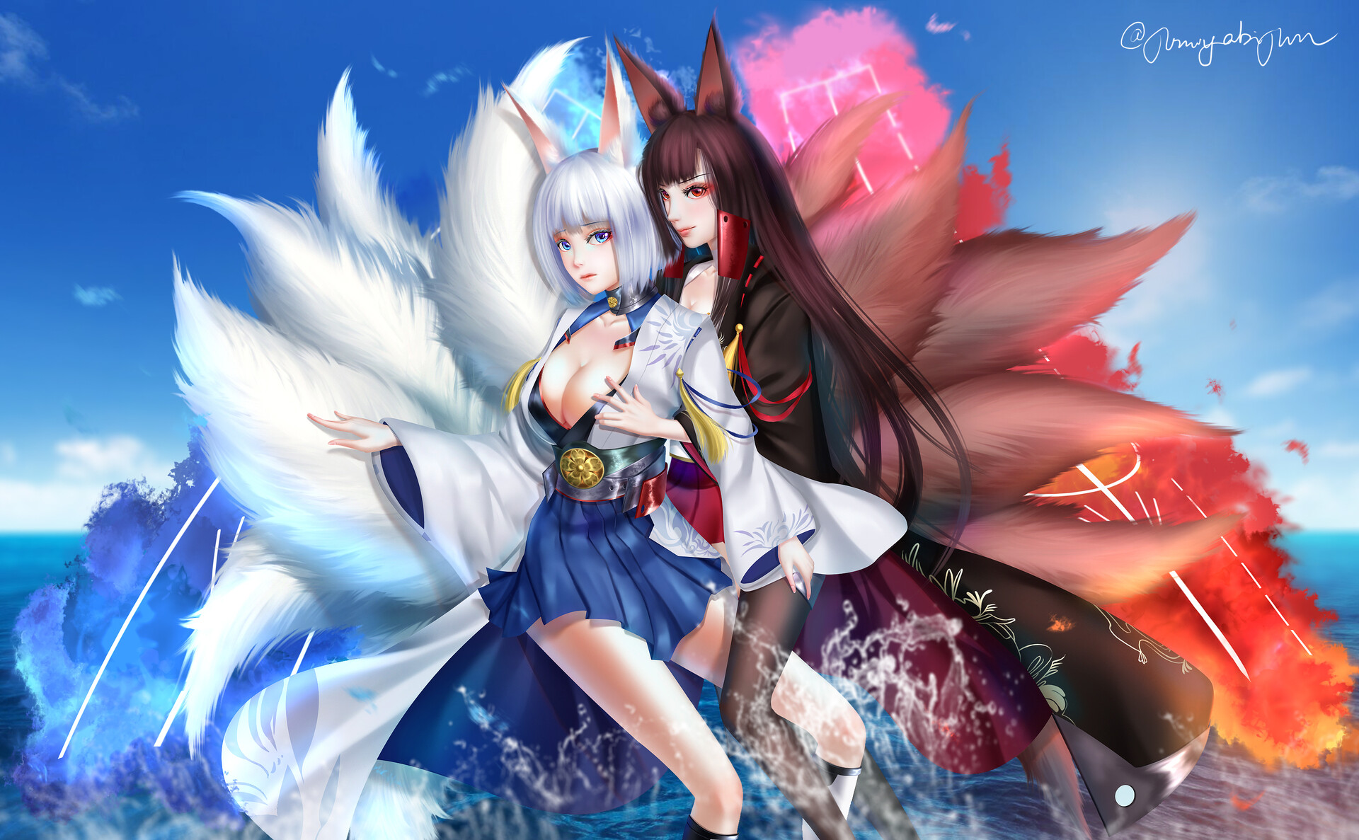 ArtStation - 赤城×加賀（アズールレーン）