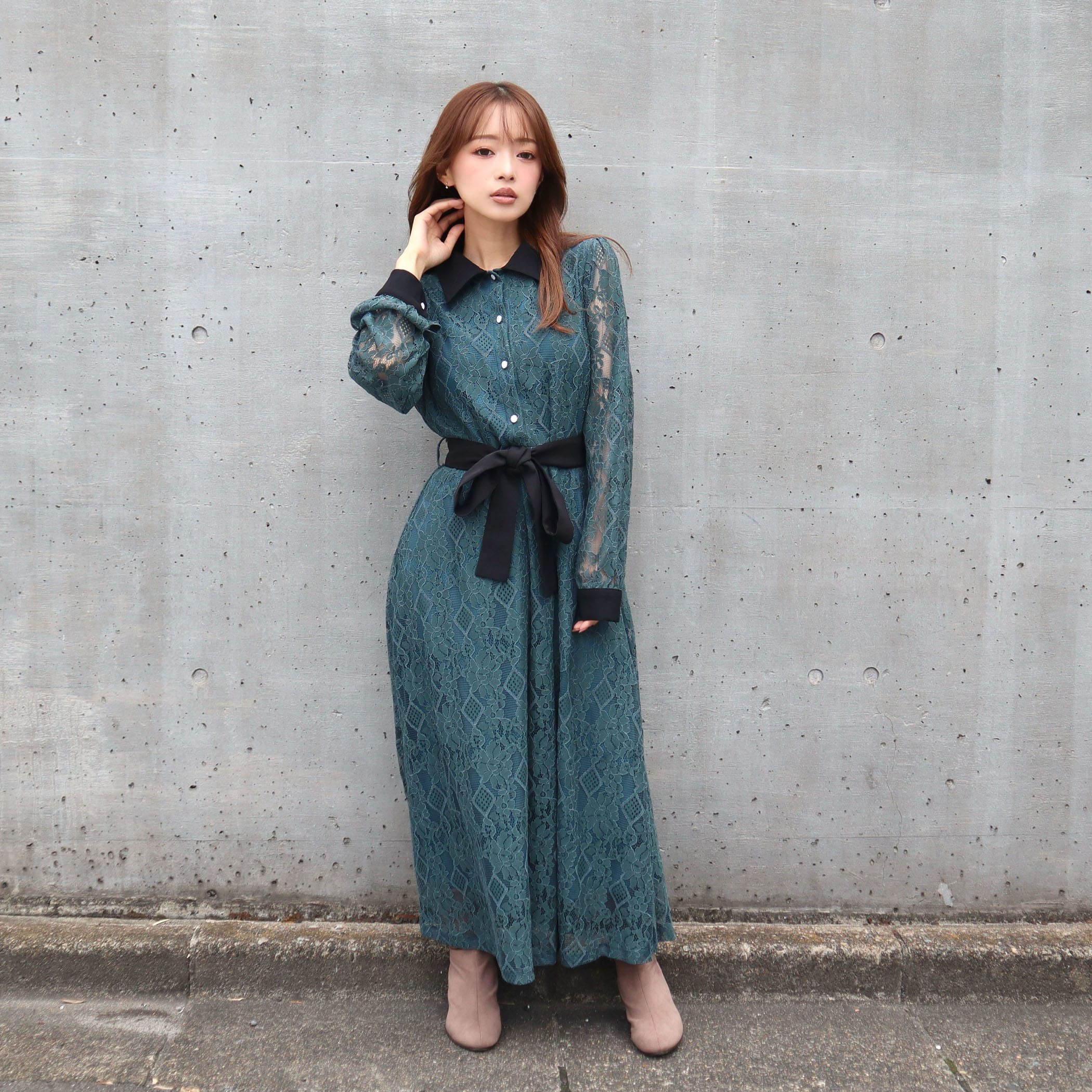 レース配色クレリックワンピース｜ワンピース｜CECIL McBEE(セシル