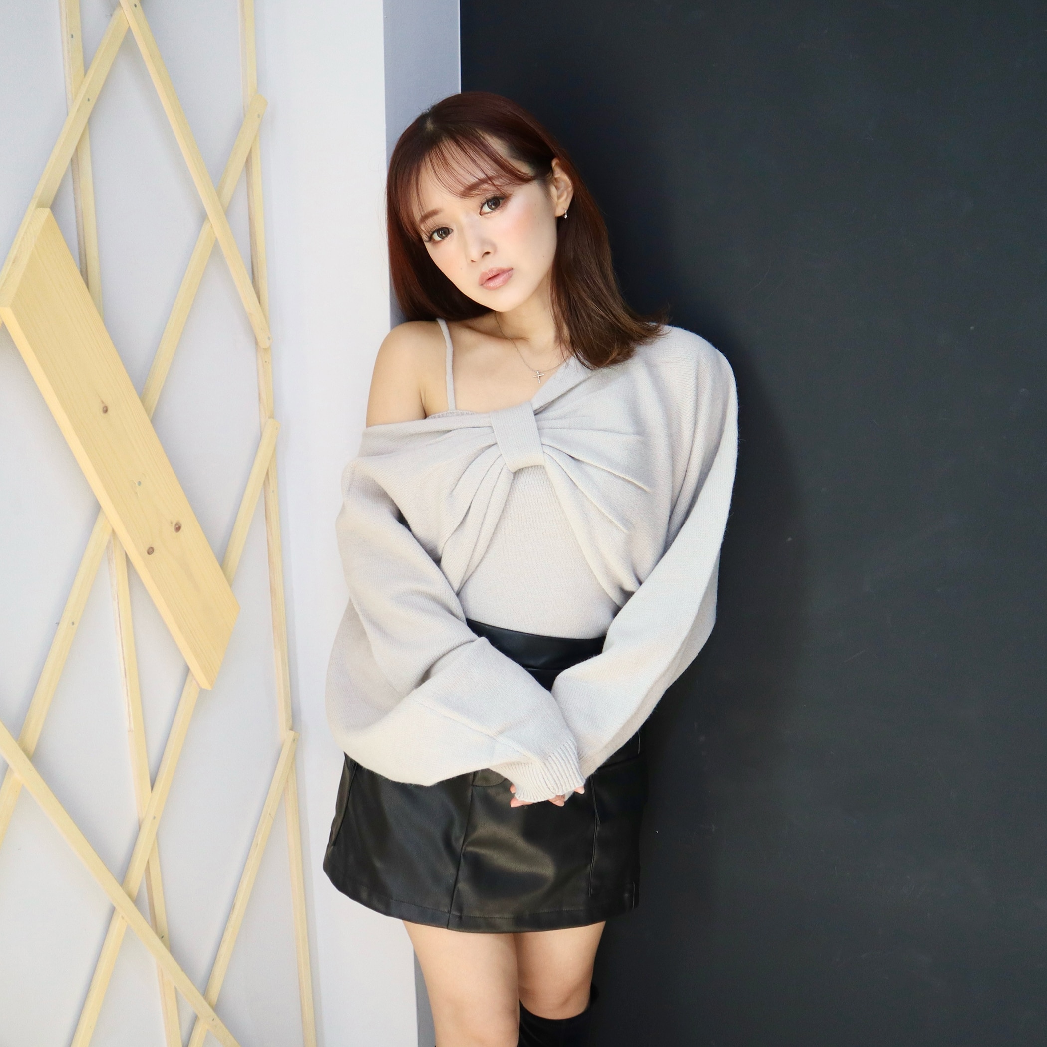 リボンボレロxキャミソールSET｜ニット｜CECIL McBEE(セシルマクビー