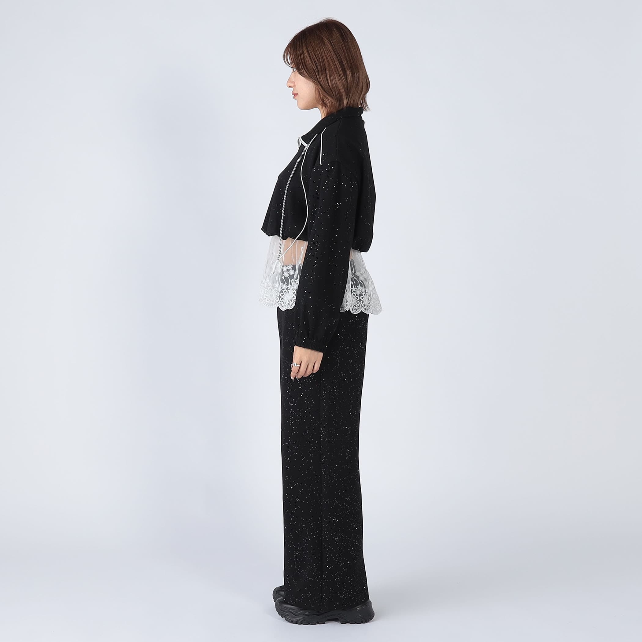 セットアップ レースドッキングハーフジップパーカー＆パンツSET