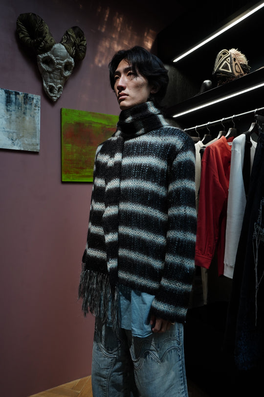 SUGARHILL(シュガーヒル)のMOHAIR STRIPE PULLOVER(MINT STRIPE