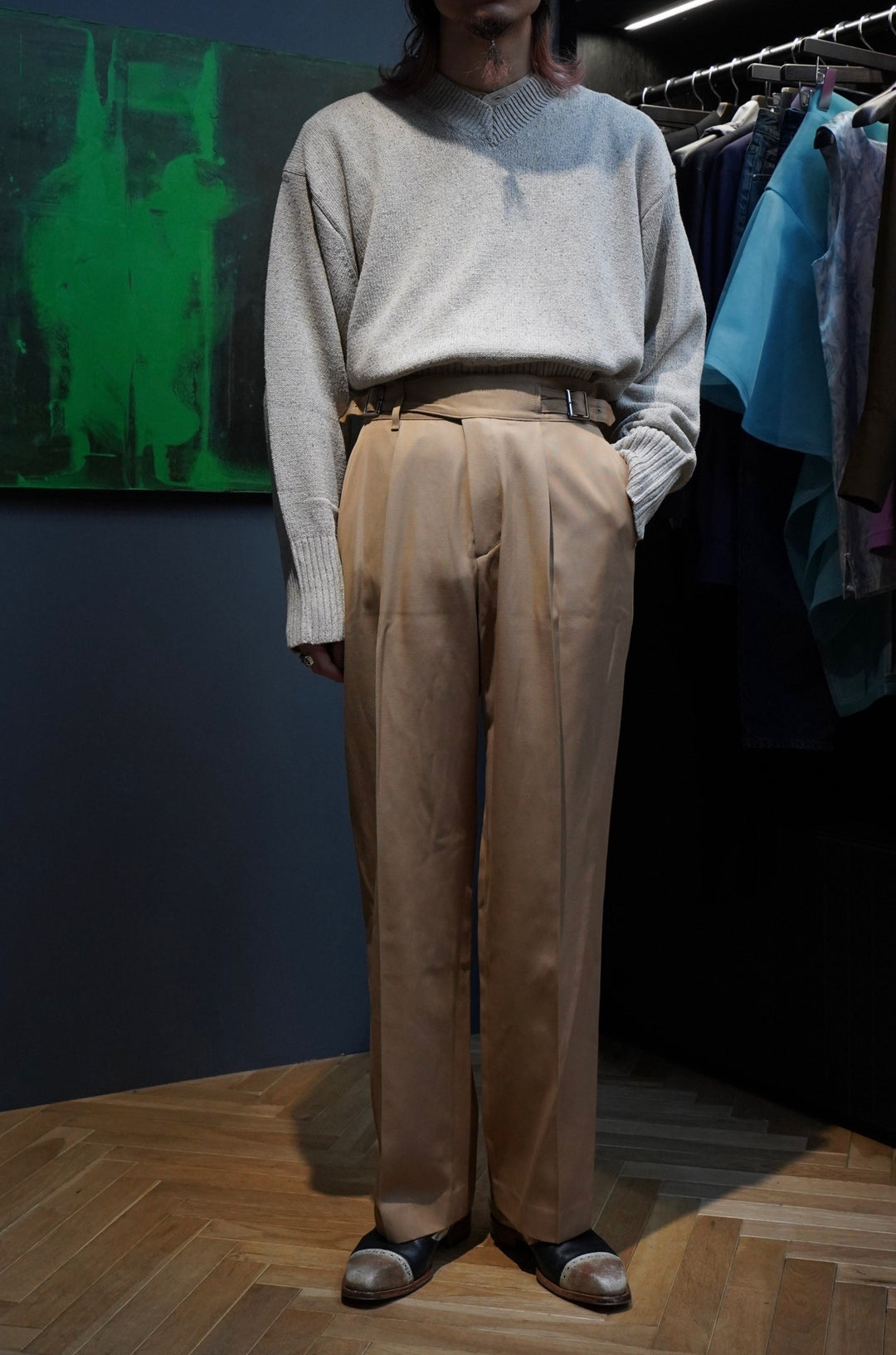 Taiga Takahashi(タイガタカハシ)のV-NECK SWEATER(IVORY)(セーター)の