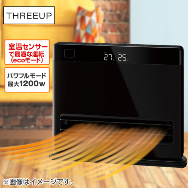 スリーアップ 冷暖房機器 オートルーバー付き大風量パネルセラミック