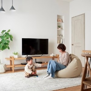 ハナロロ】 ビーズクッション オニオンソファ170リットル レザーカバー