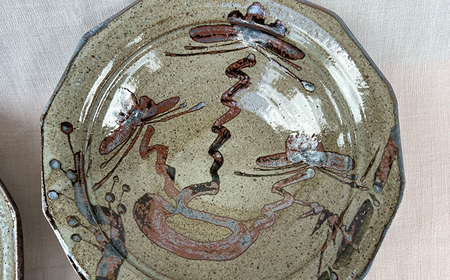 唐津焼】【1品限り・木箱付き】絵唐津松竹梅文12角向付 5客組 / 佐賀県