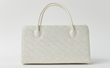 和装バッグ 利休バッグ あおりバッグ 組織 シルバー お着物に お茶席に