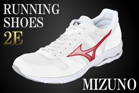 AO40 ミズノランニングシューズ【ホワイト×メタルレッド2E