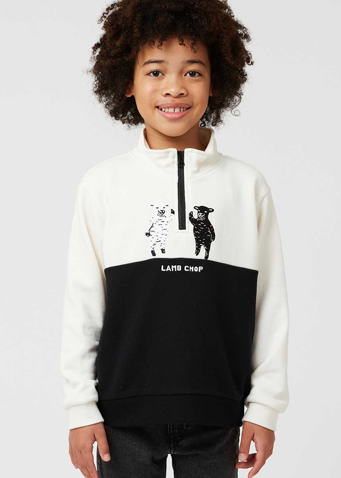 ラムチョップフレンズ｜ハーフジップスウェット｜キッズ｜グラニフ