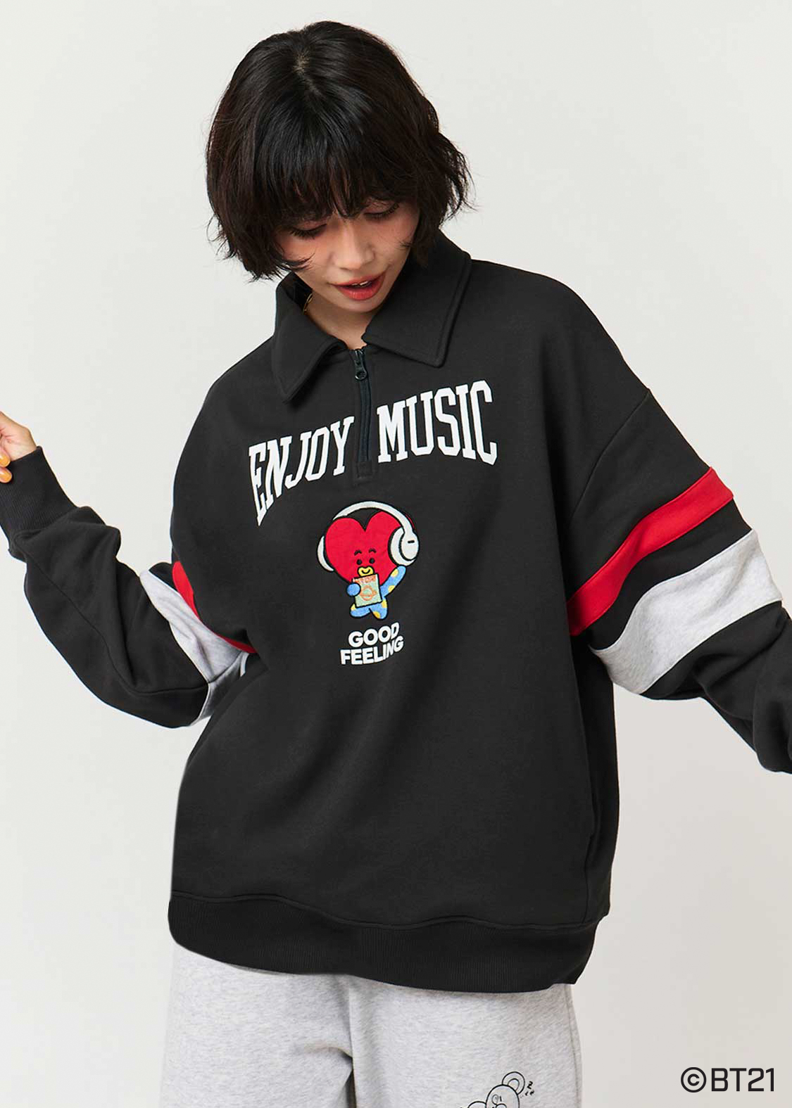 ENJOY MUSIC｜ハーフジップスウェット｜ユニセックス｜グラニフ