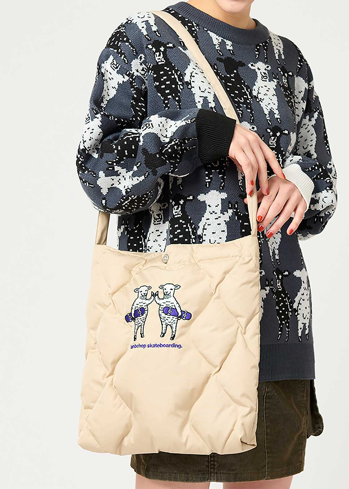 ラムチョップスケート(TAION)｜クロスボディダウンバッグ M｜ユニ