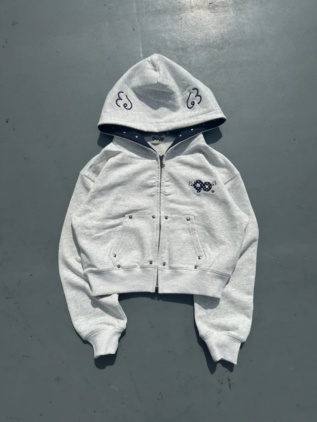 9090 90 Logo Dot Zip Hoodie