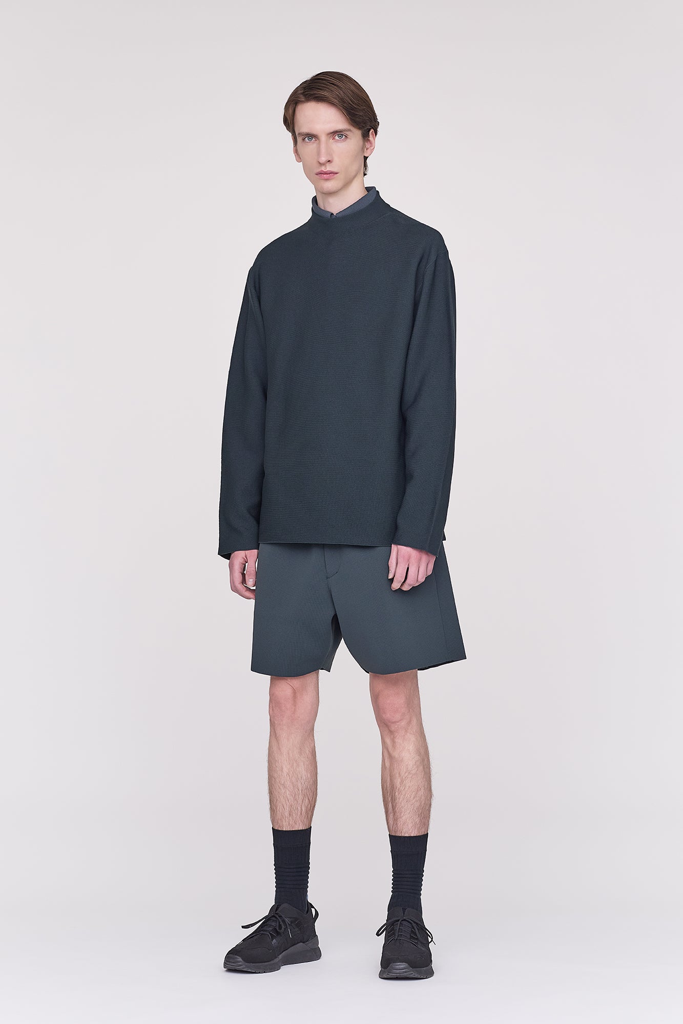 GARTER MOCKNECK LONG SLEEVE TEE SHIRT