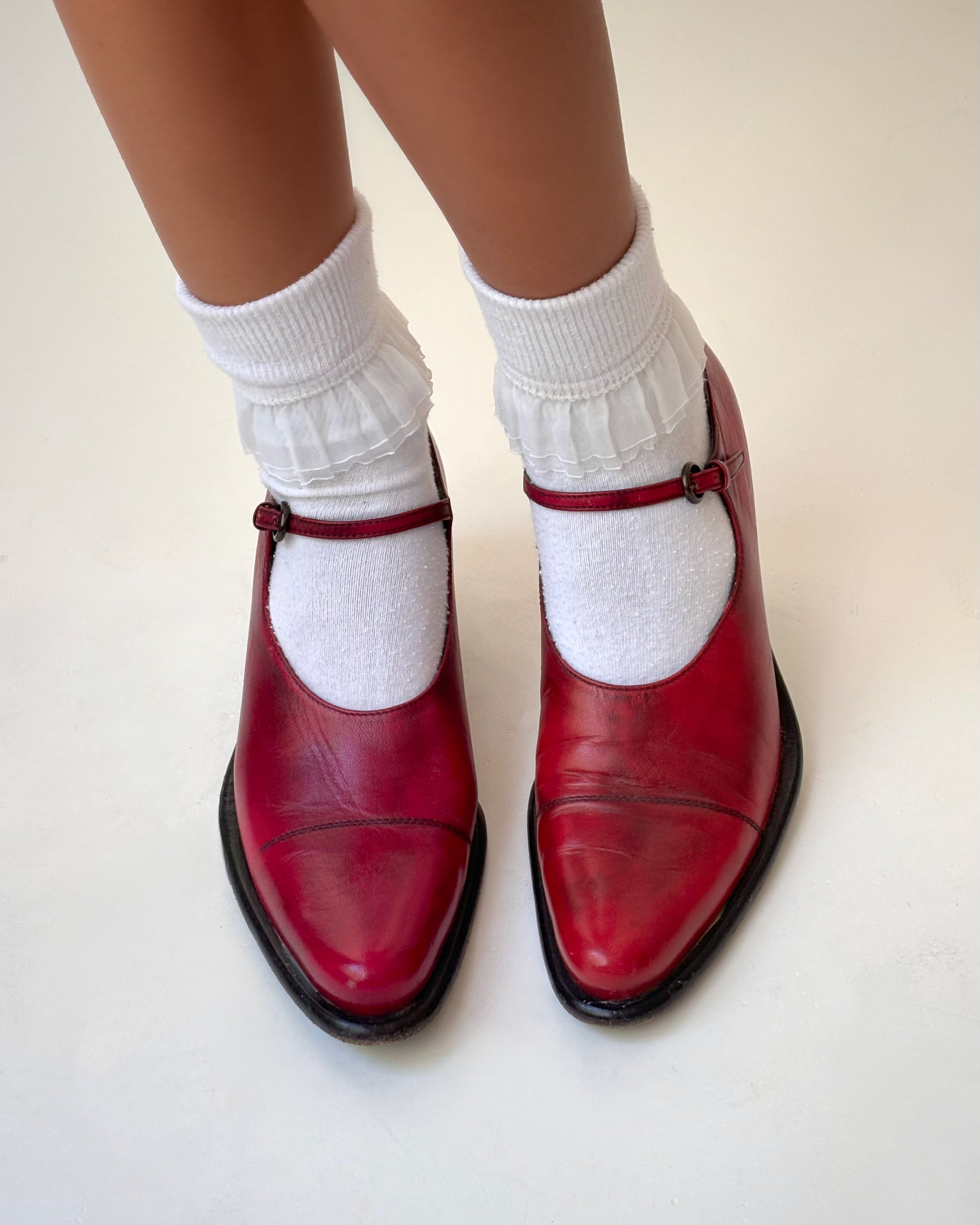 90s Miu Miu Red Mary Janes – Choux Louise