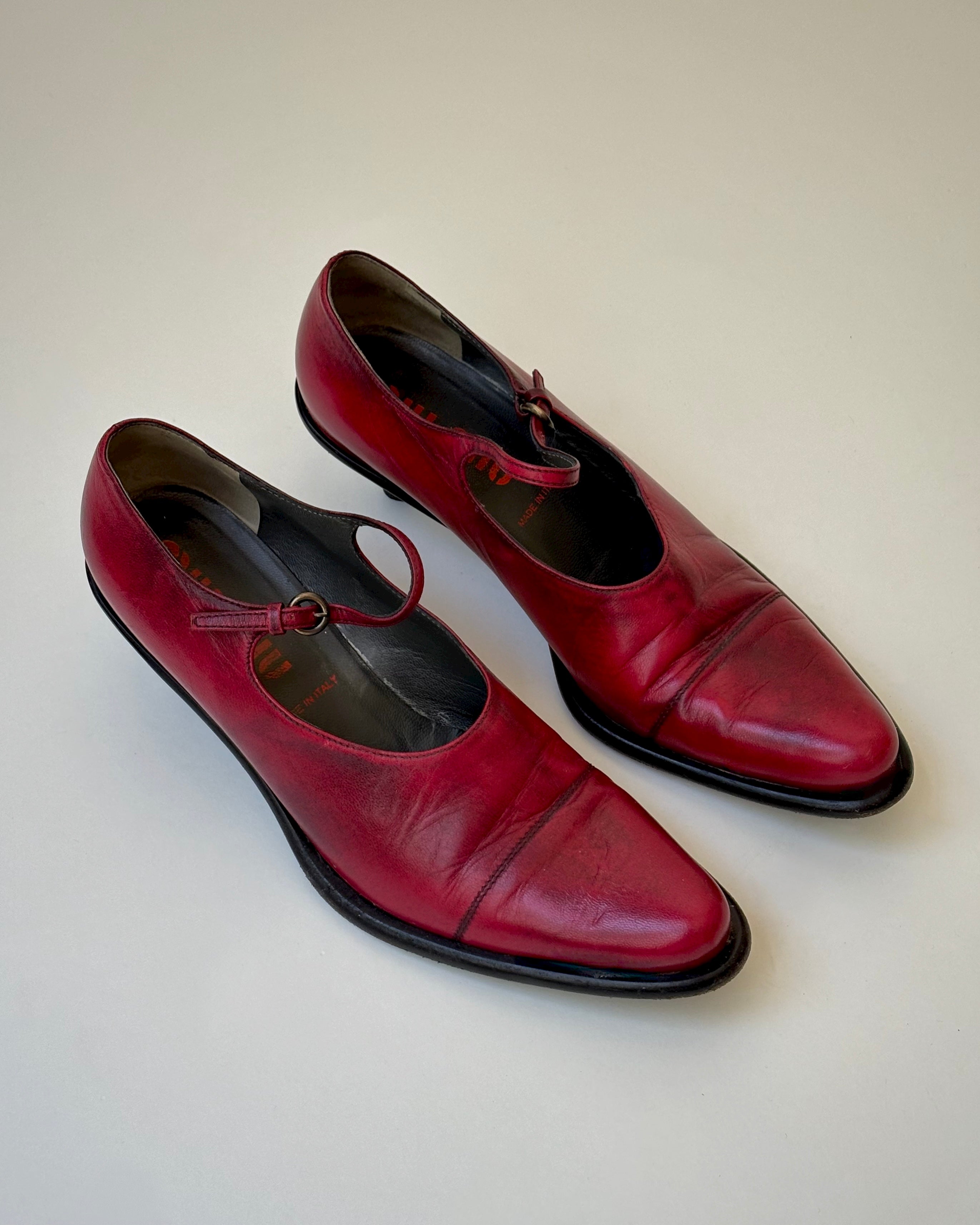 90s Miu Miu Red Mary Janes – Choux Louise