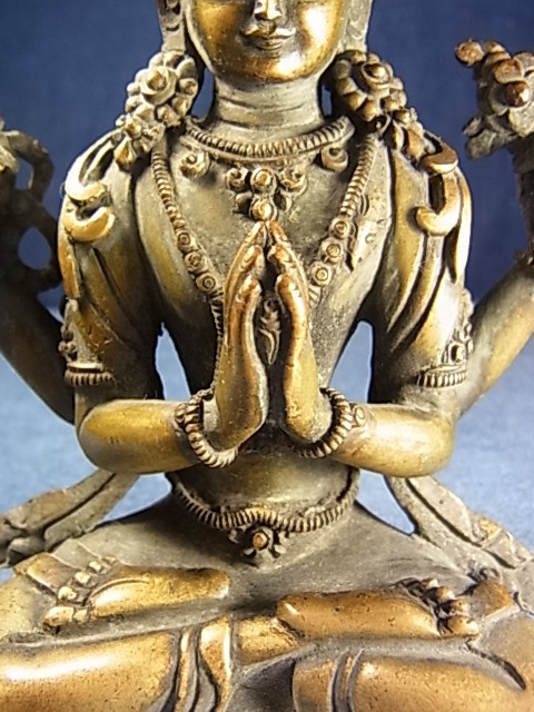 チャンレーシィク・チャクシパ（四臂観音菩薩像） 銅製アンティーク