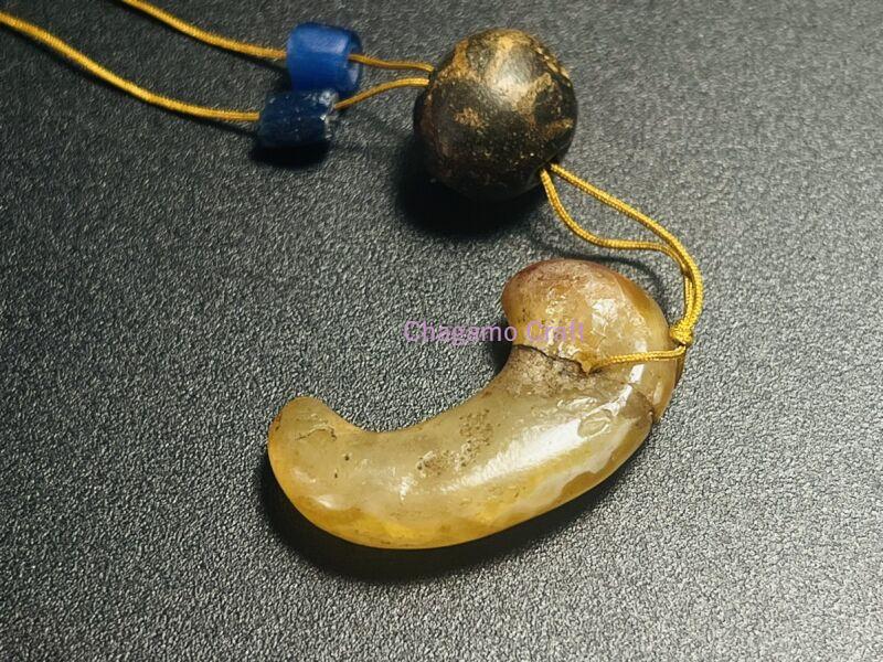 瑪瑙製勾玉・古墳時代と瑠璃玉、ミゾラムパムテック （Ancient