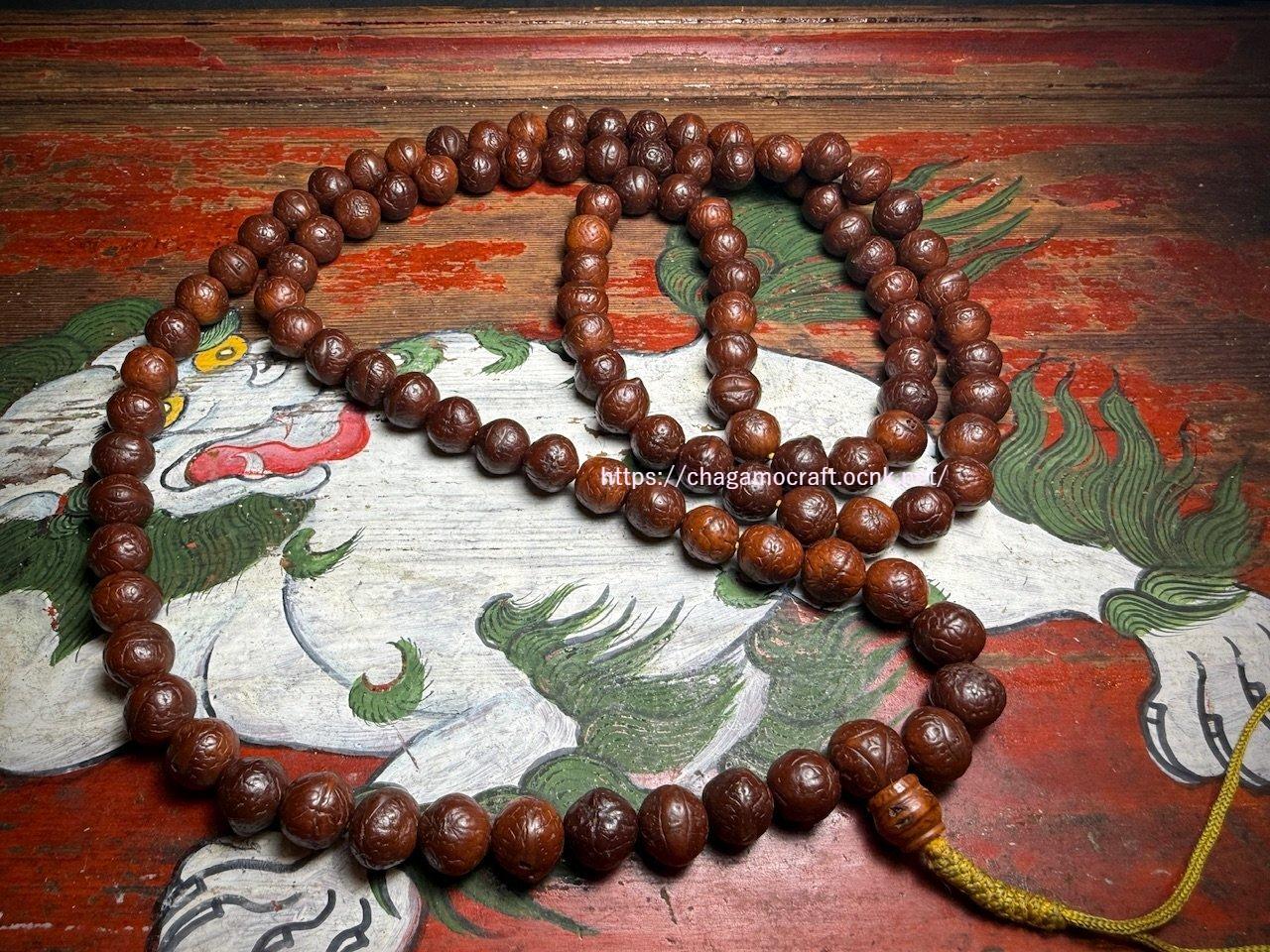鳳眼菩提樹のチベット念珠 (Tibetan Buddha Chitta Mala ) 108珠・12mm