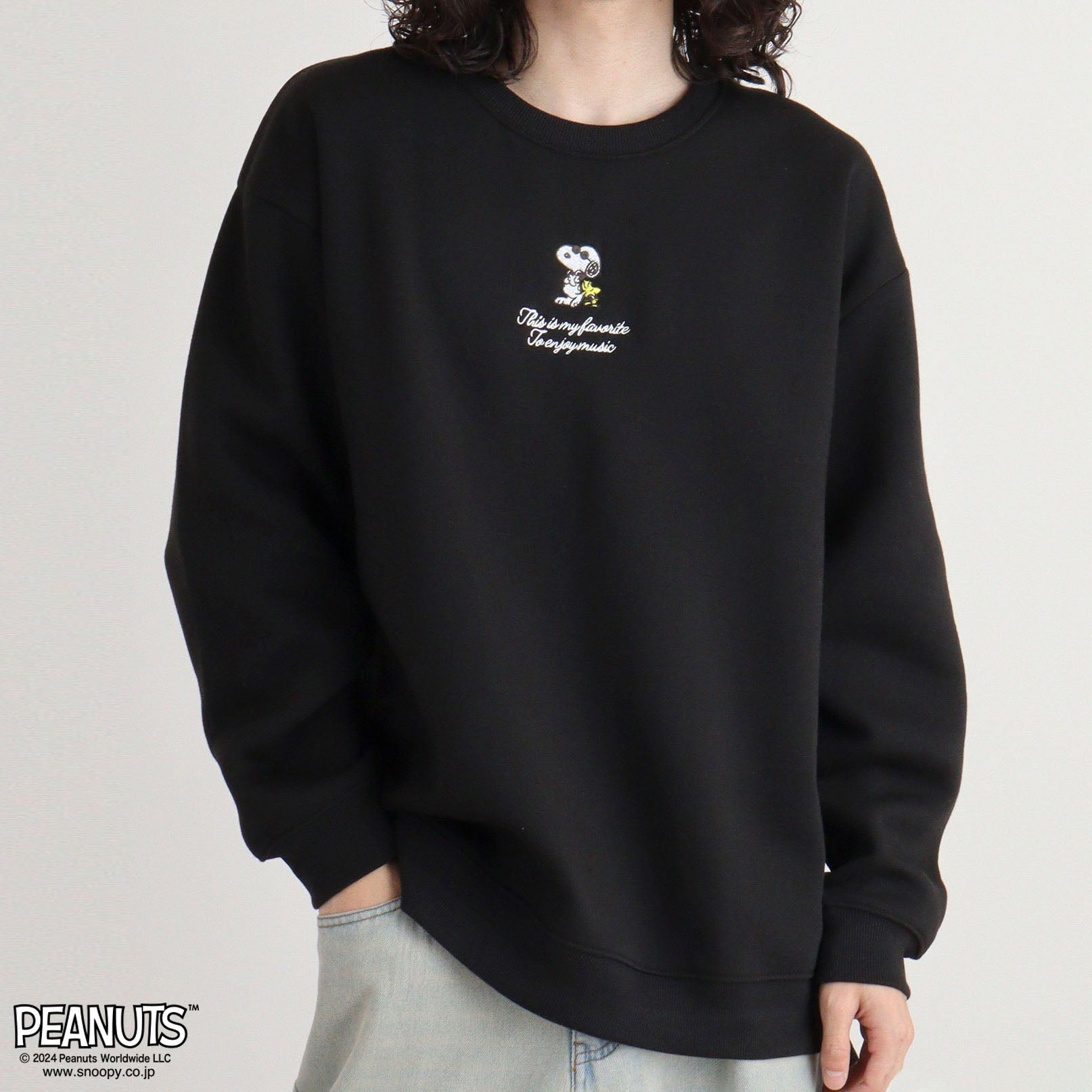 スヌーピー トレーナー トップス スウェット 長袖 刺繍 裏起毛 ジョー