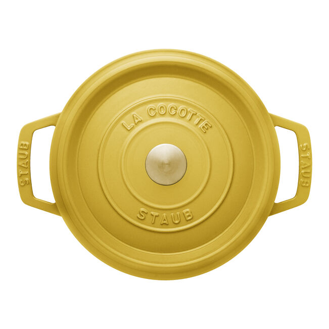 ストウブ 鋳物ホーロー鍋 ピコ・ココット 18 cm, ラウンド, シトロン