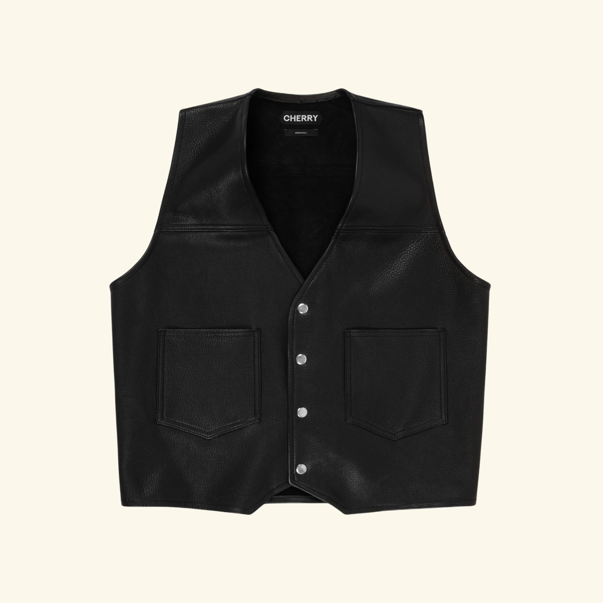 Leather Moto Vest (Black) – CHERRY LA