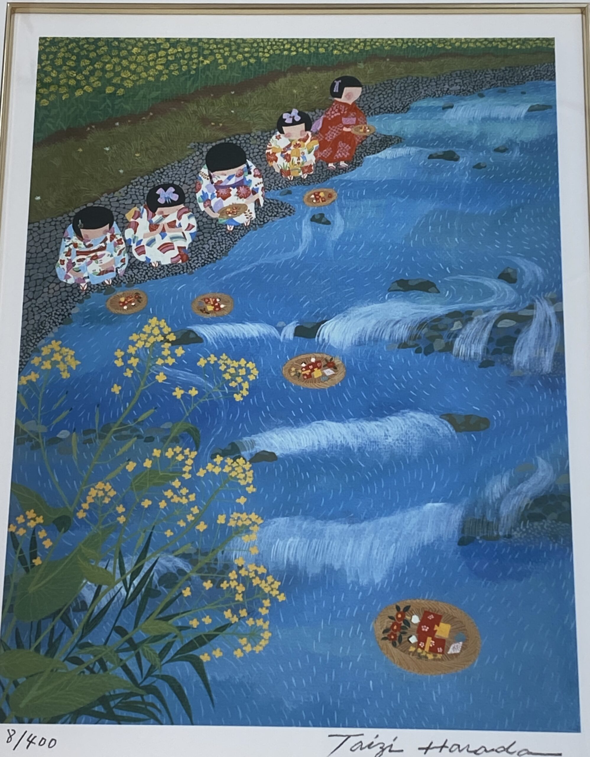 画家・原田泰治さんの絵『秋一色』を飾りました♪【ちはるハート