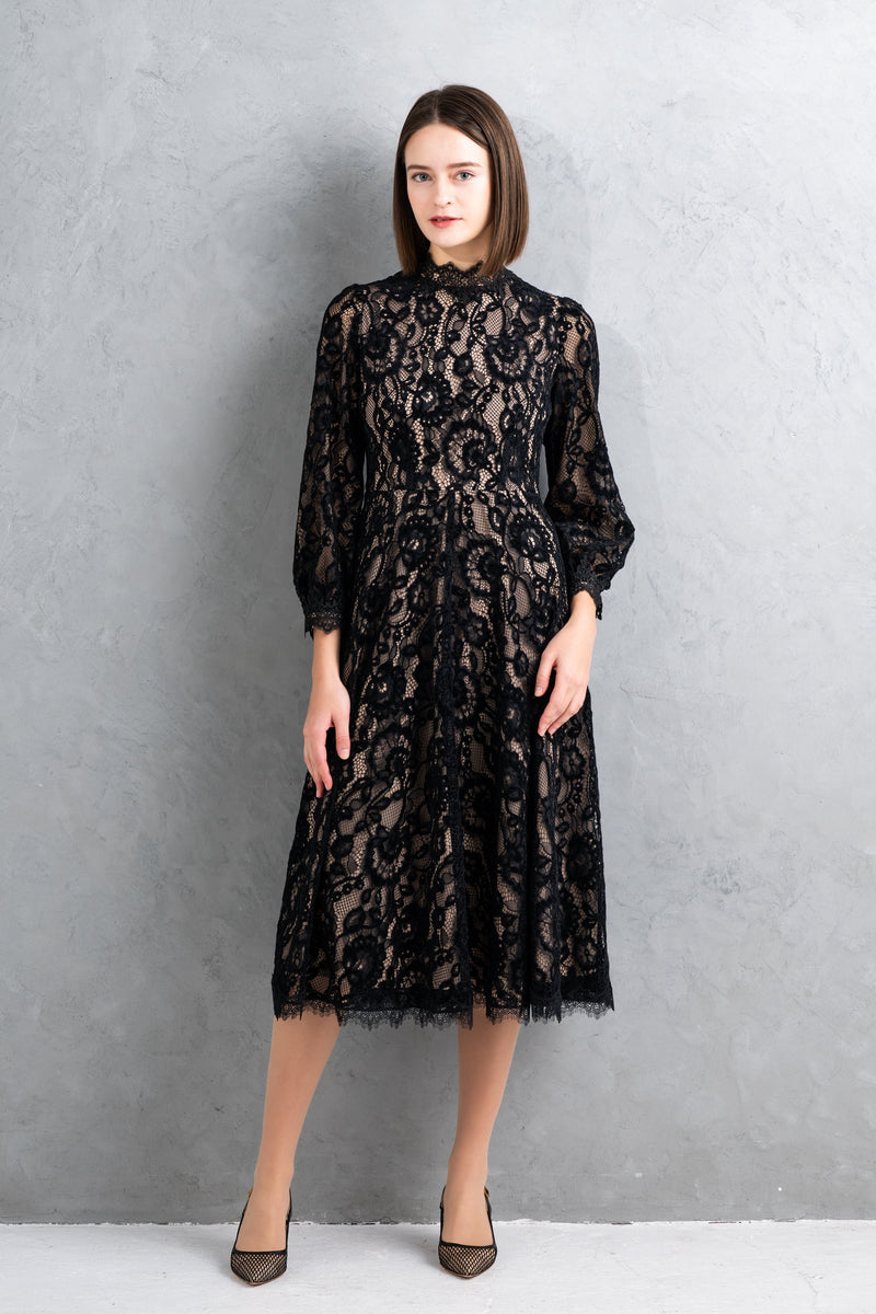 50％OFF】ベルベットレースワンピース | レースワンピースやブラウス