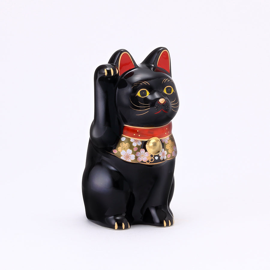 桜づくし招き猫(黒・小) – 中外陶園オンラインストア