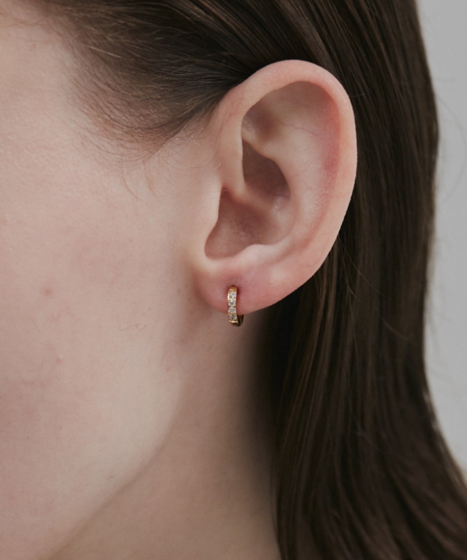 金属アレルギー対応 】 ビジューミニフープピアス サージカル