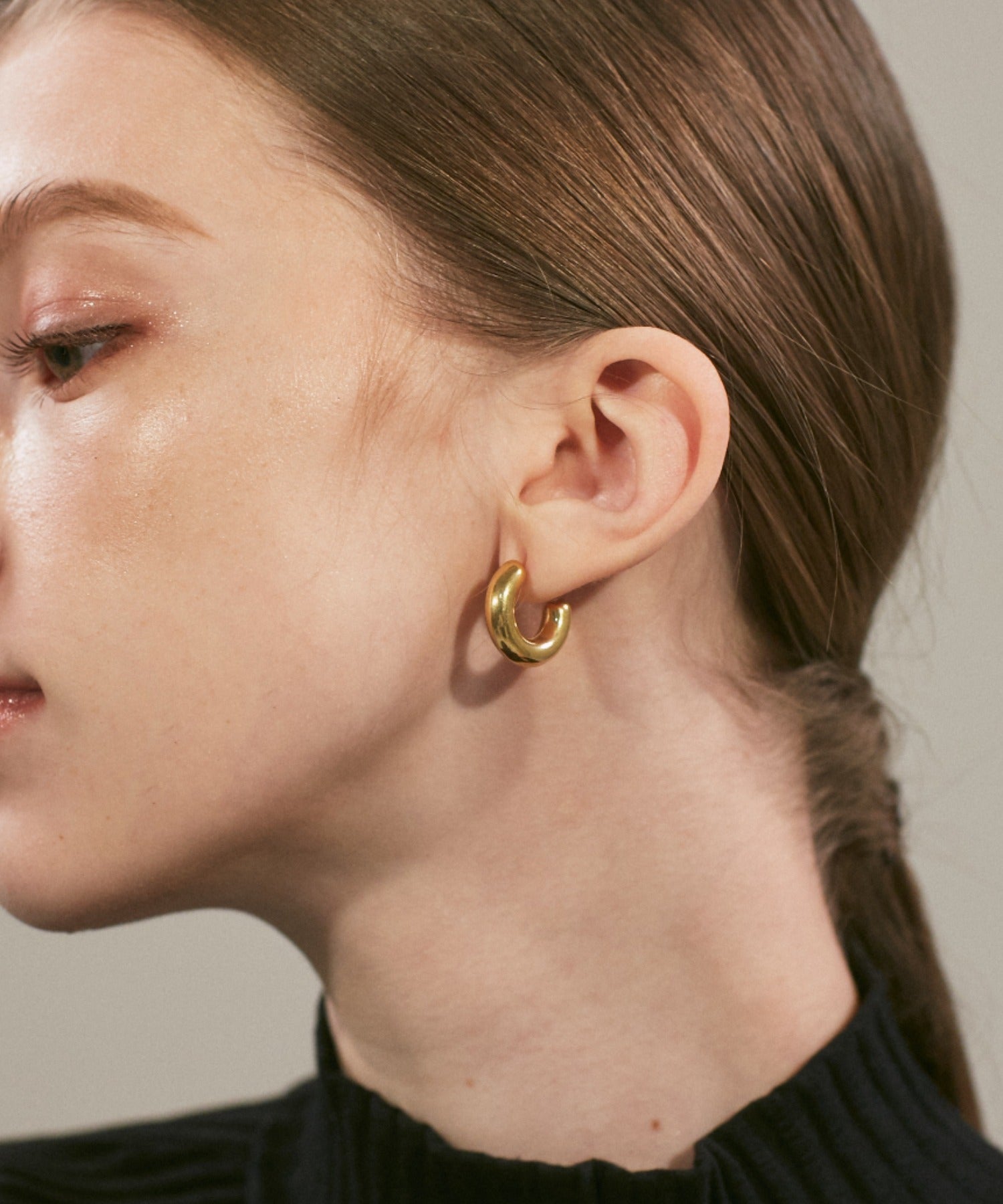 金属アレルギー対応 】 ぷっくりシンプルピアス サージカルステンレス