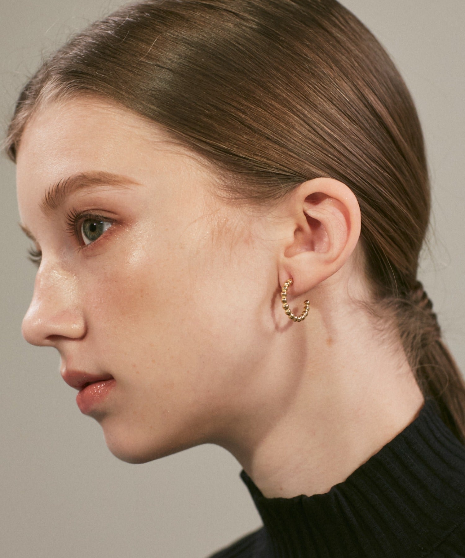 金属アレルギー対応 】 ボールチェーンピアス サージカルステンレス