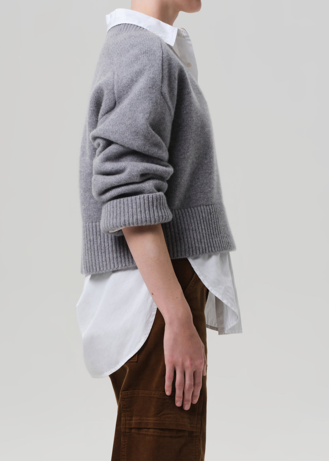 Gazette Puzzle V-Neck in Heather Grey – Citizens of Humanity