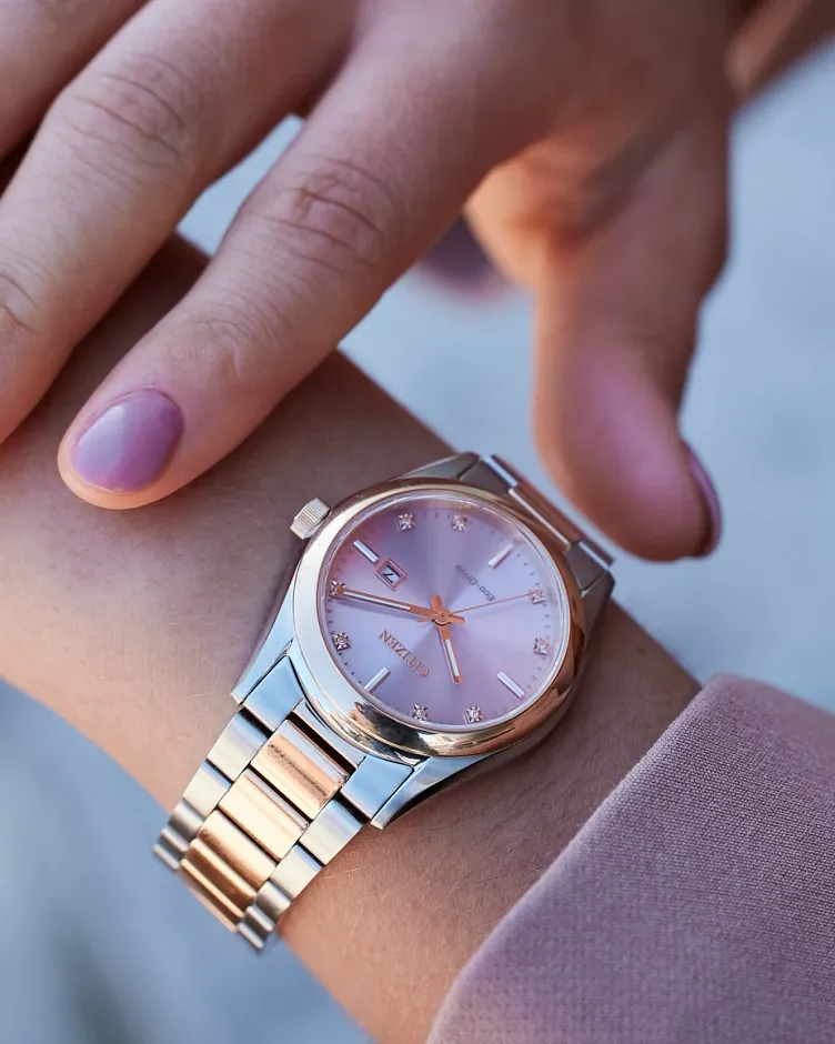 Sport Luxury Pink Dial Stainless Steel Bracelet EW2706-58X | CITIZEN