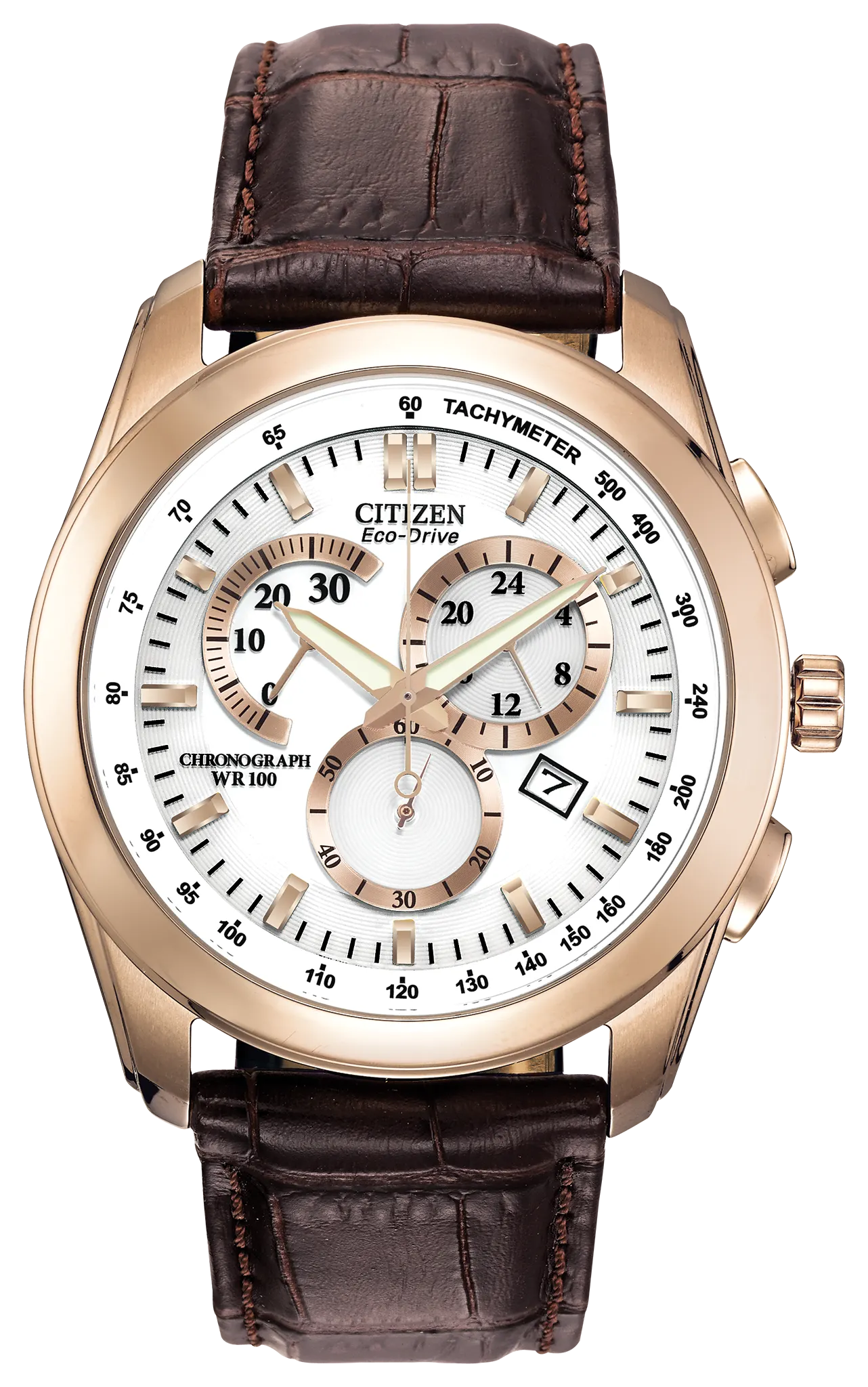 Chandler White Dial Leather Strap AT1183-07A | CITIZEN