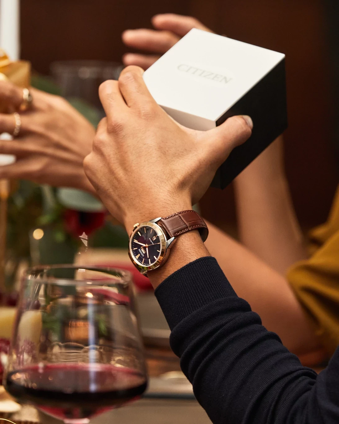 Rolan Navy Dial Leather Strap AW0096-06L | CITIZEN