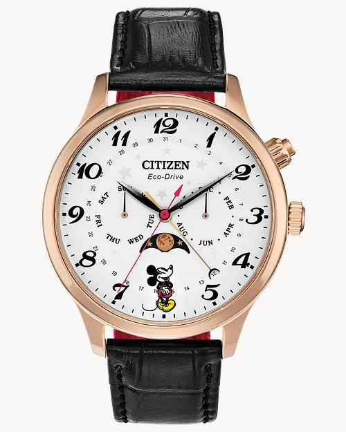 Mickey Mouse White Dial Leather Strap AP1053-15W | CITIZEN