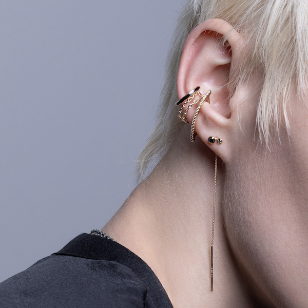 K18 MANHATTAN ダイヤモンド フープ ピアス XS サイズ