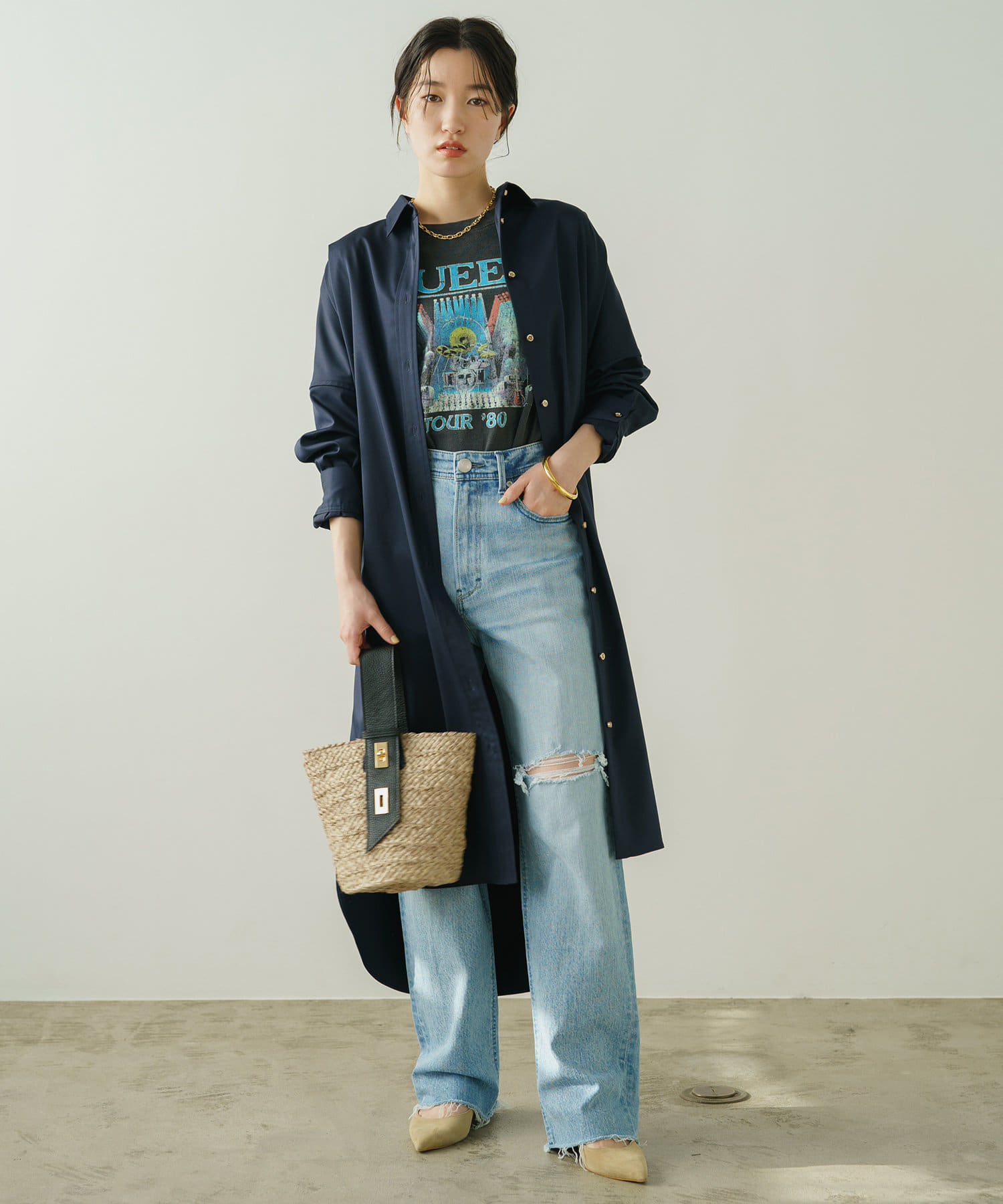 Loungedress】サテンBIGシャツワンピース | OUTLET(アウトレット