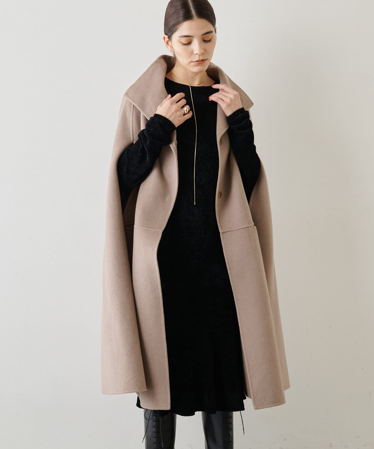 カシミヤリバーポンチョコート | Whim Gazette(ウィム ガゼット