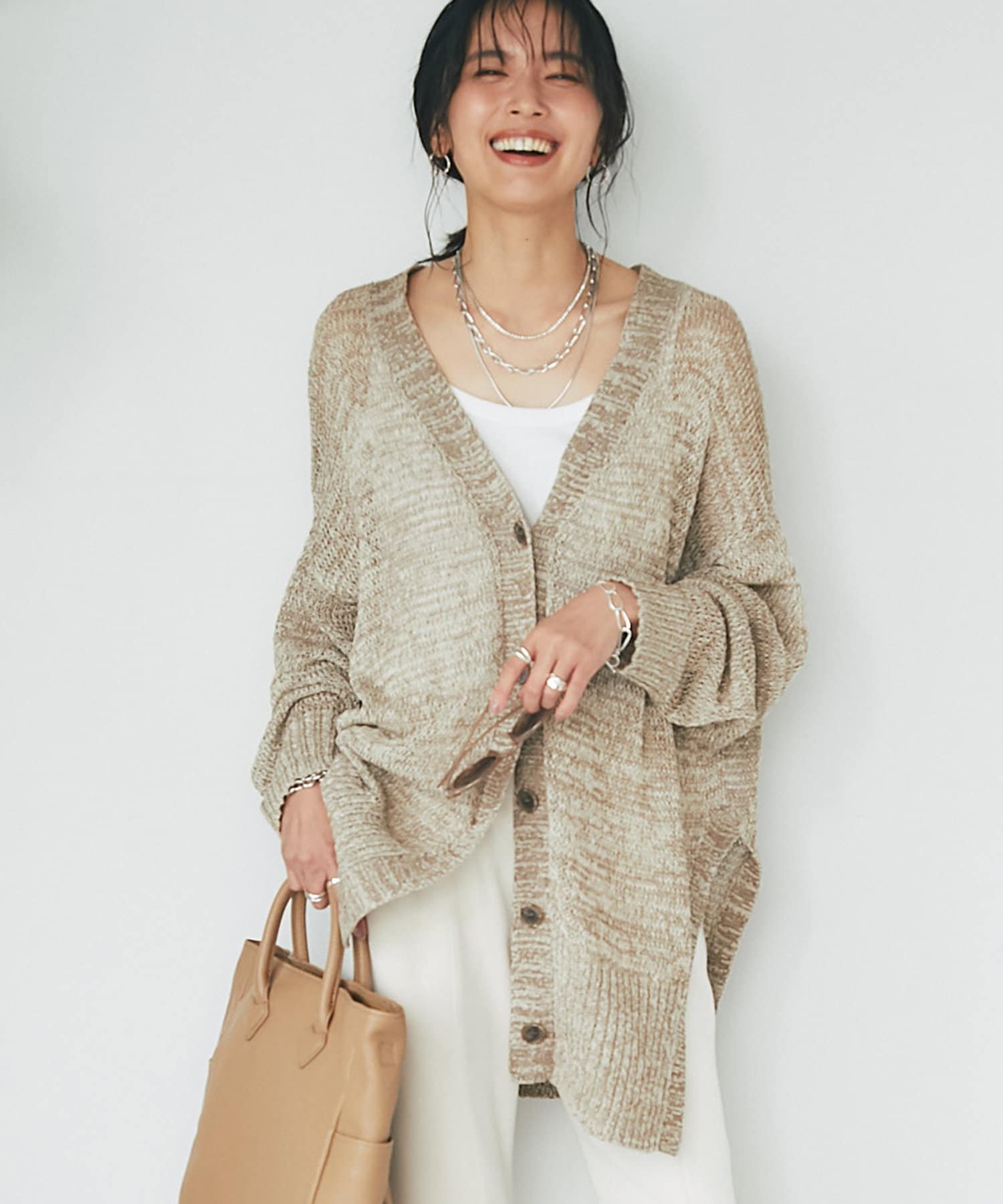 程よい透け感】サイドスリット2WAYカーディガン | RIVE DROITE