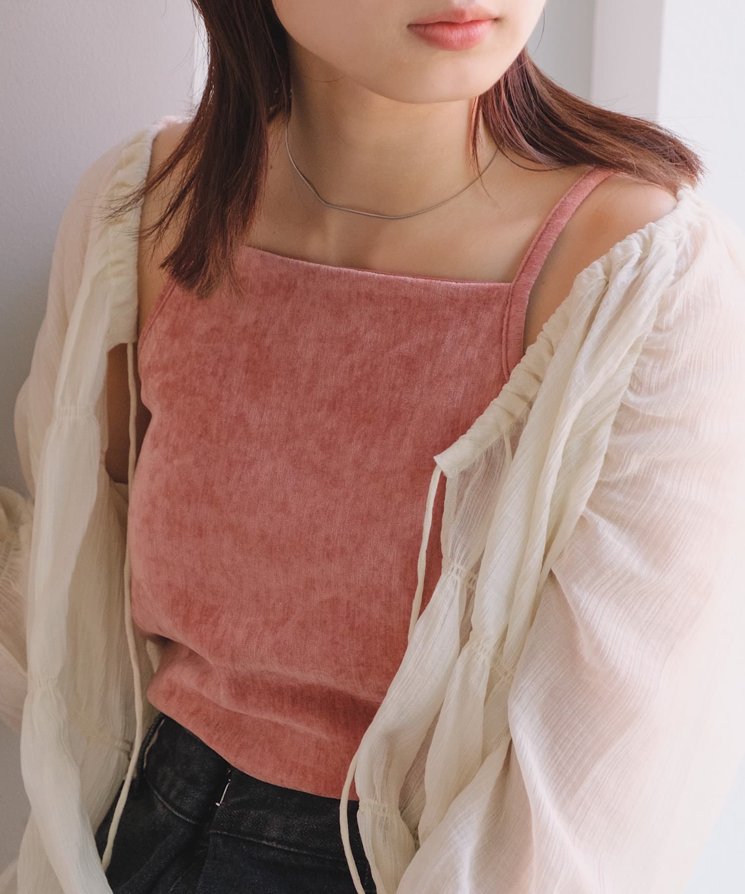 新色追加】カップ付きベロアアメスリキャミ | Kastane(カスタネ